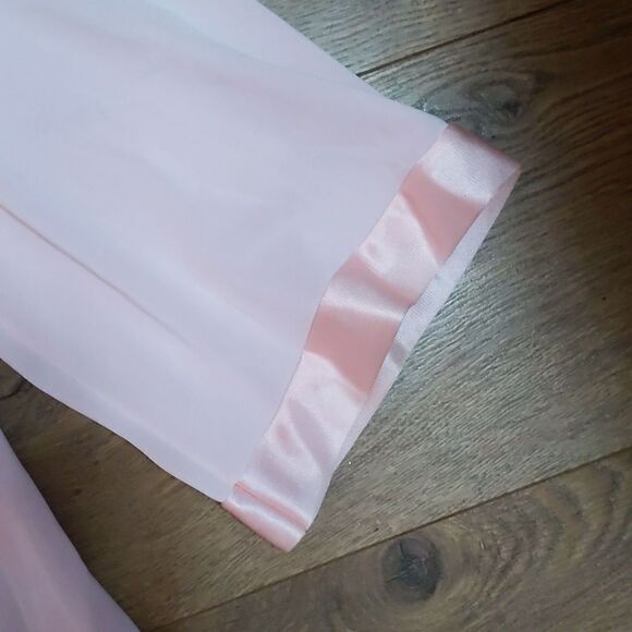 Vanity Fair light pink nylon gown house coat robe L - Picture 3 of 10
